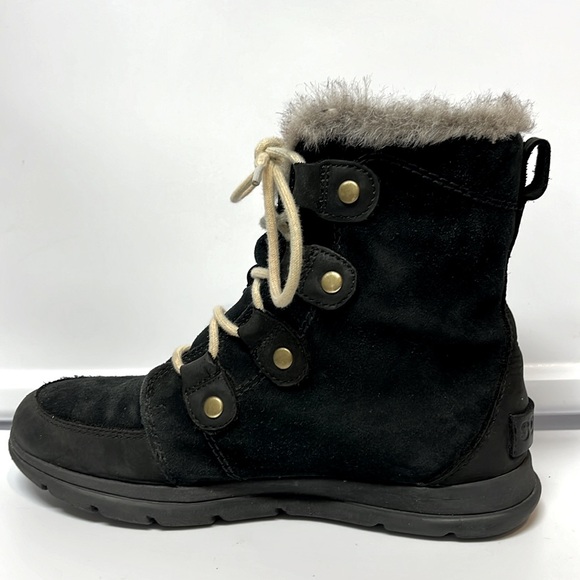 Sorel Explorer Joan Boots Women’s Black Suede Leather Lace Up Waterproof Size 9 - Picture 16 of 16